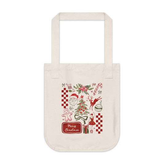 Christmas Collage Tote Bag — Merry Modern Holiday Canvas Tote