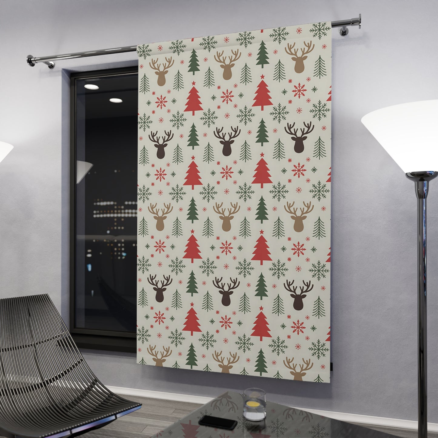 Christmas Reindeer Window Curtains