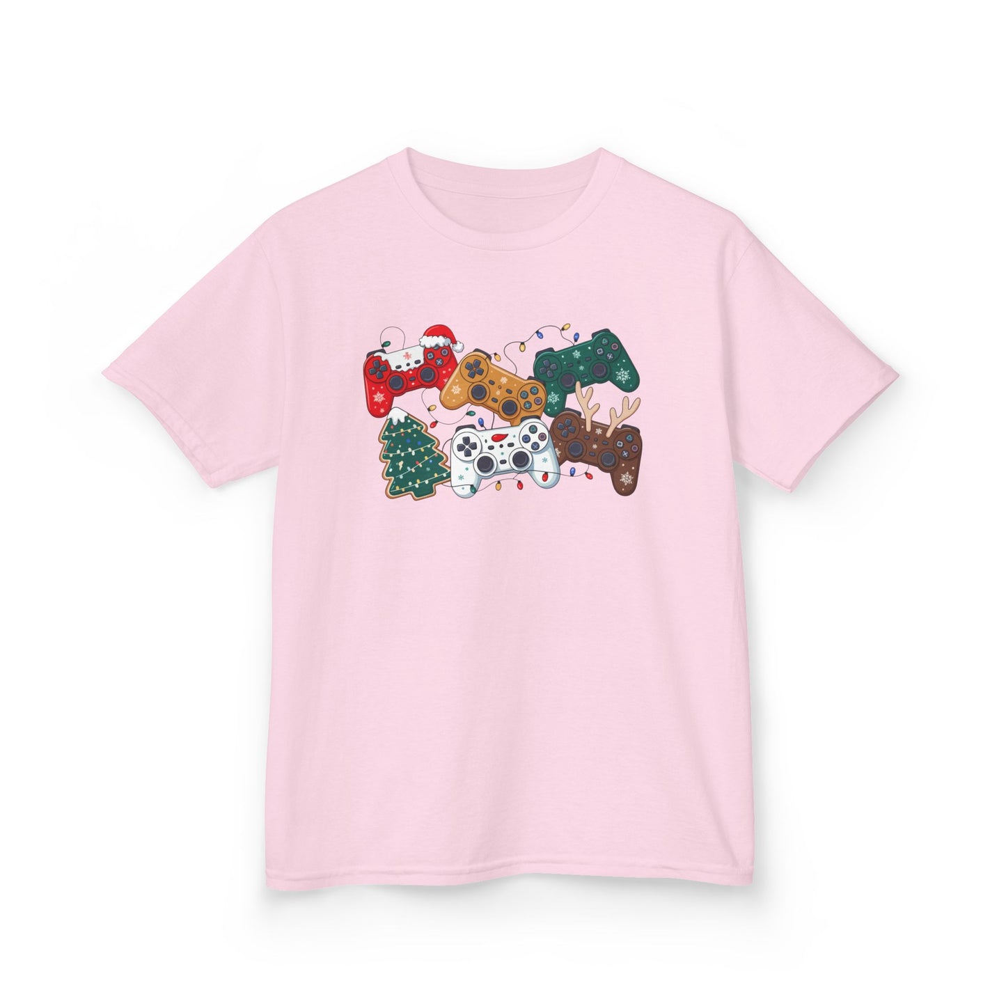 Kids T-Shirt - Festive Holiday Game Controller Pattern