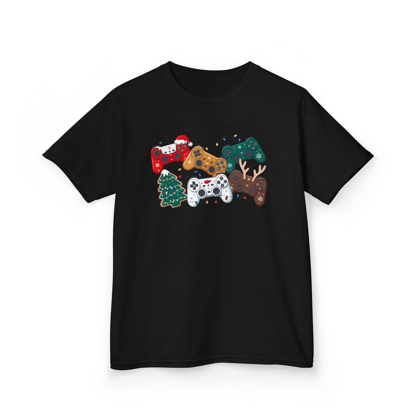 Kids T-Shirt - Festive Holiday Game Controller Pattern
