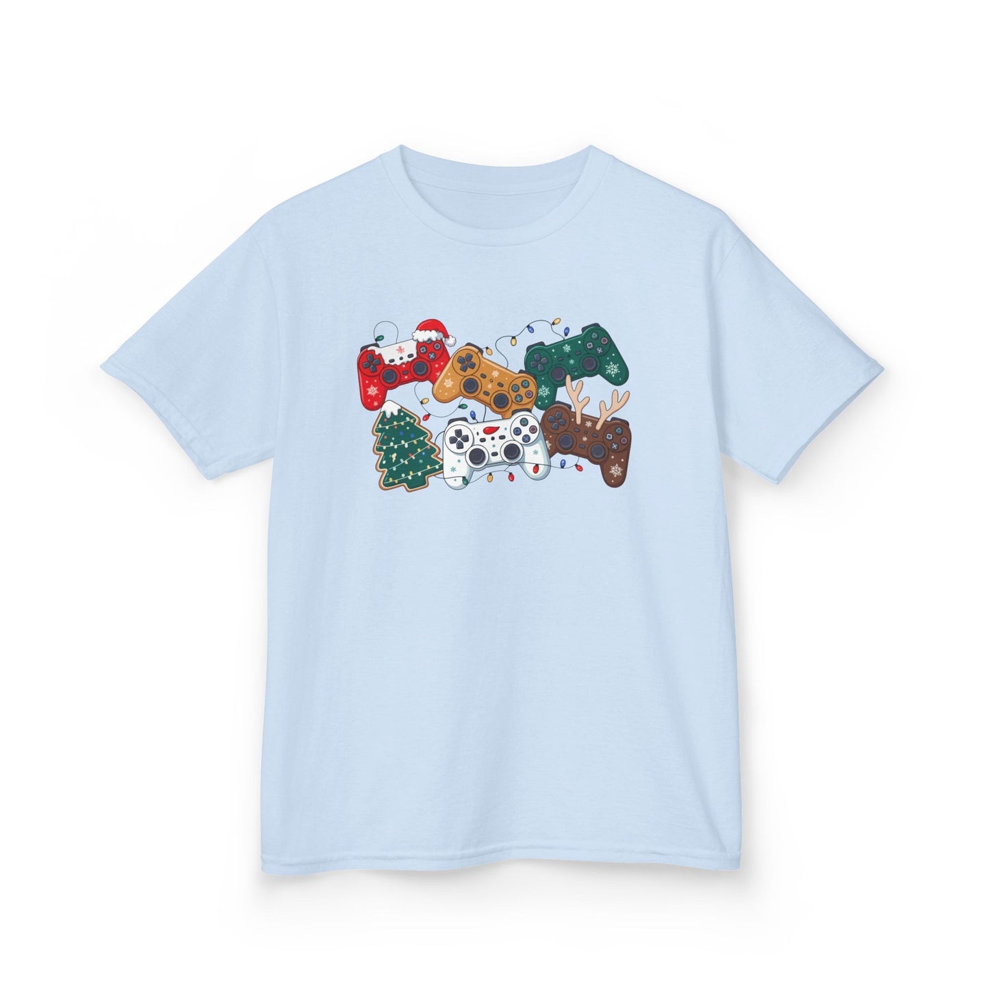 Kids T-Shirt - Festive Holiday Game Controller Pattern