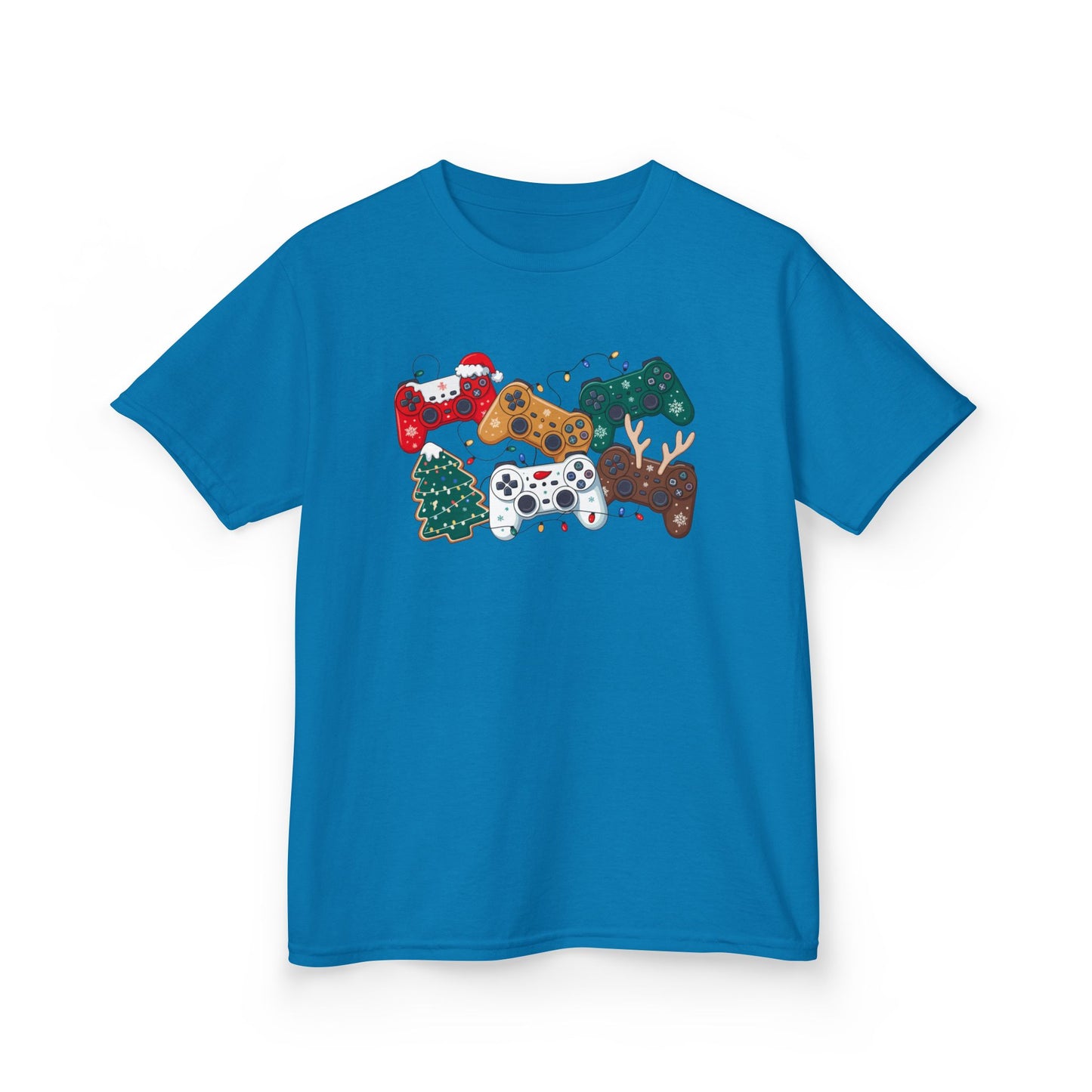 Kids T-Shirt - Festive Holiday Game Controller Pattern