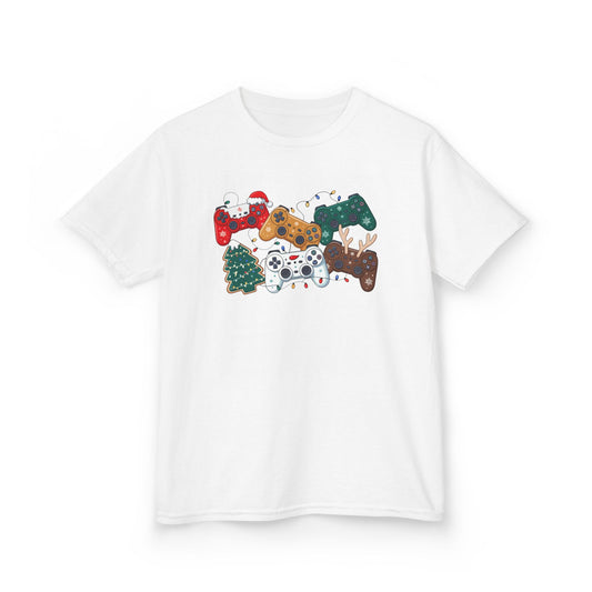 Kids T-Shirt - Festive Holiday Game Controller Pattern