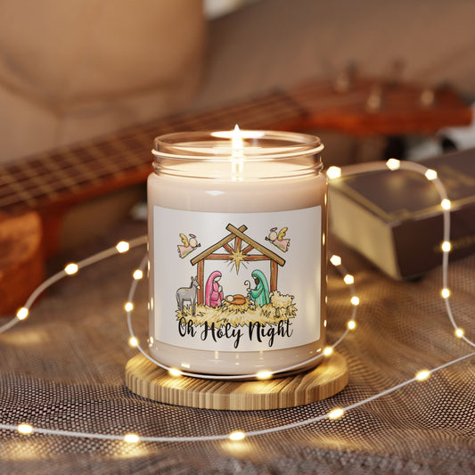 Christmas Nativity Soy Candle — "Oh Holy Night" 9oz Scented Candle