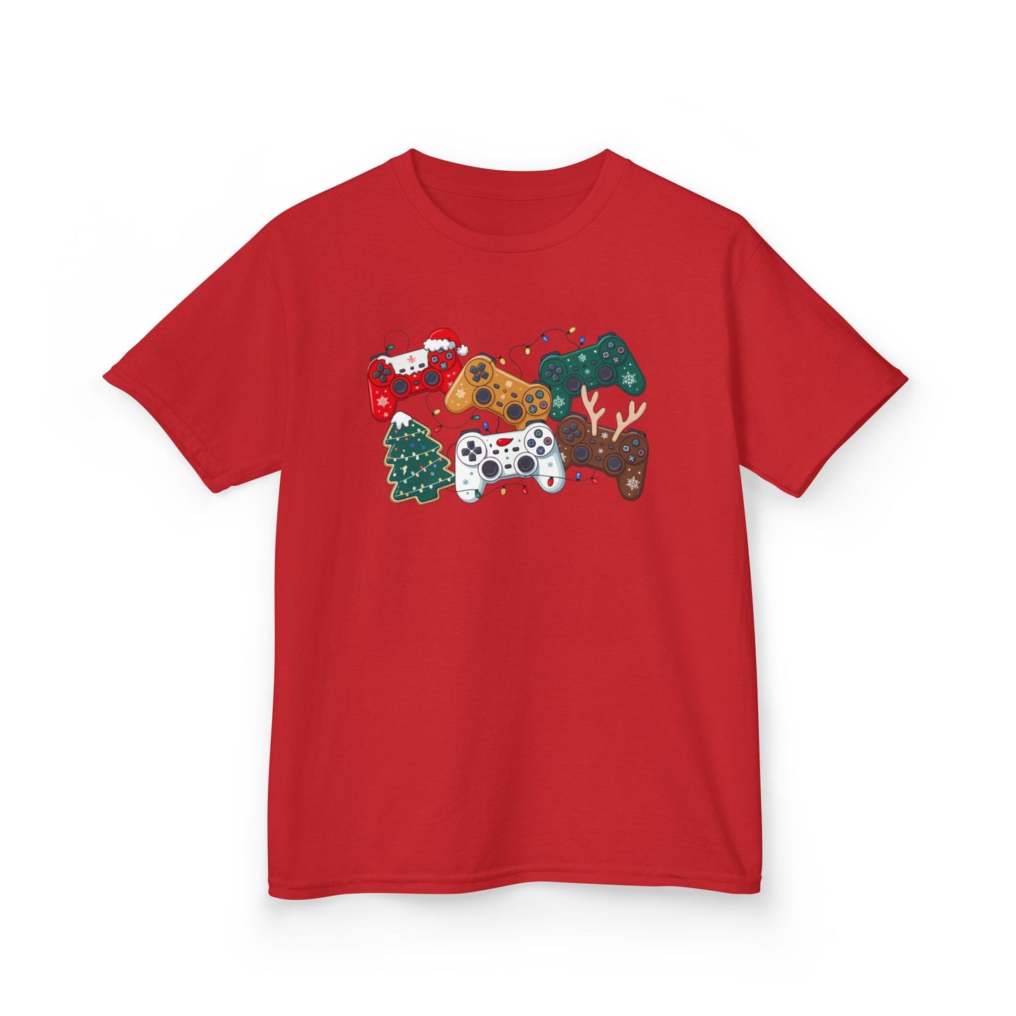 Kids T-Shirt - Festive Holiday Game Controller Pattern